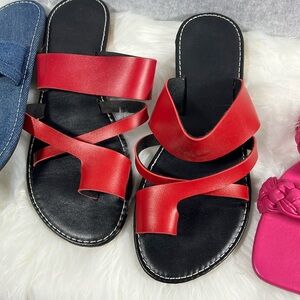 Red sandals size 8